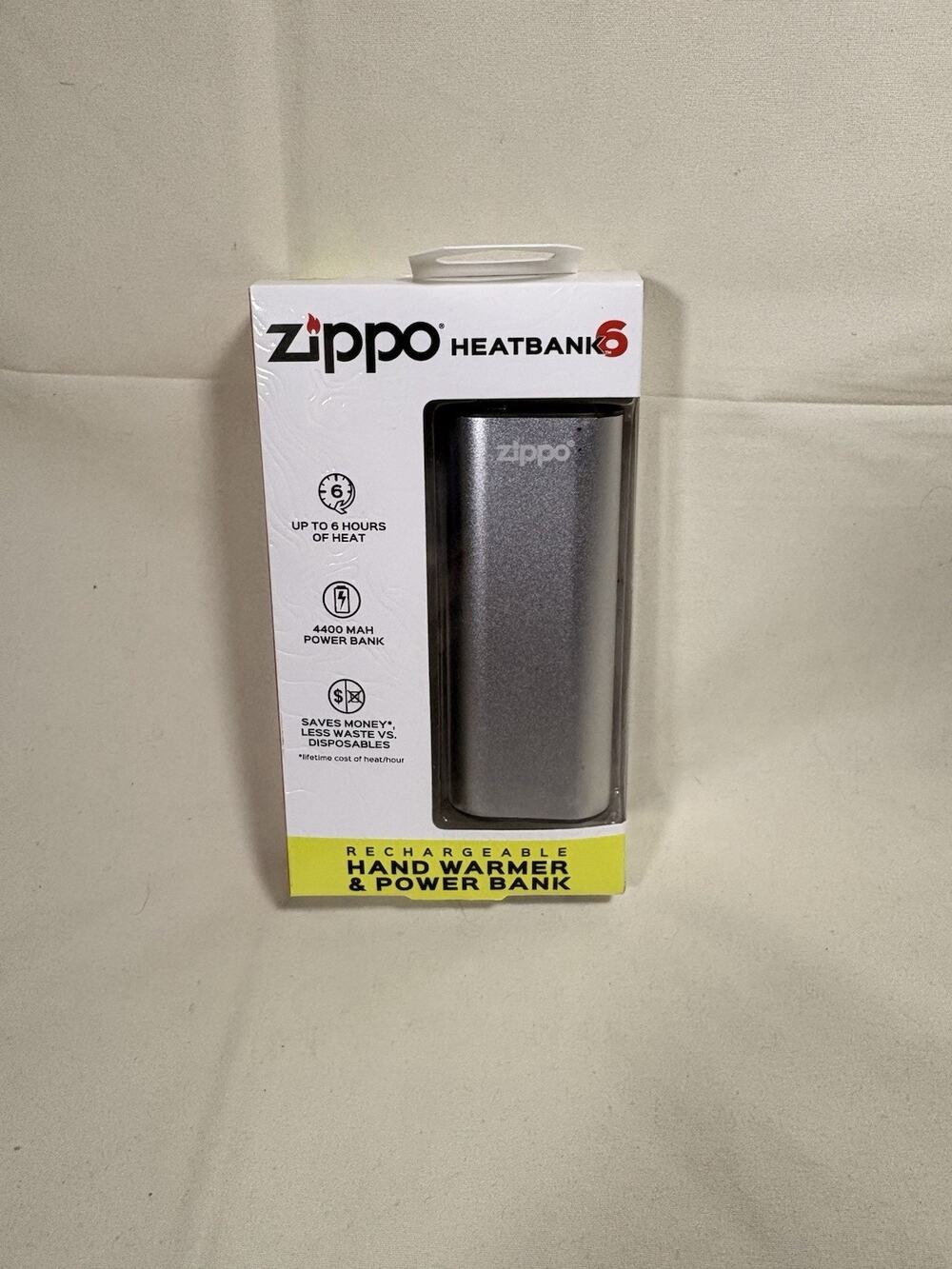 Zippo~ Silver Heatbank 6, Rechargeable Power Bank & Hand Warmer F21 (New Sealed)